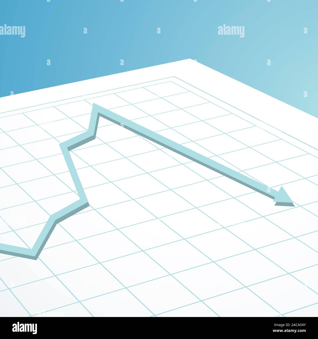 Business graph Pfeil nach unten Stockfoto