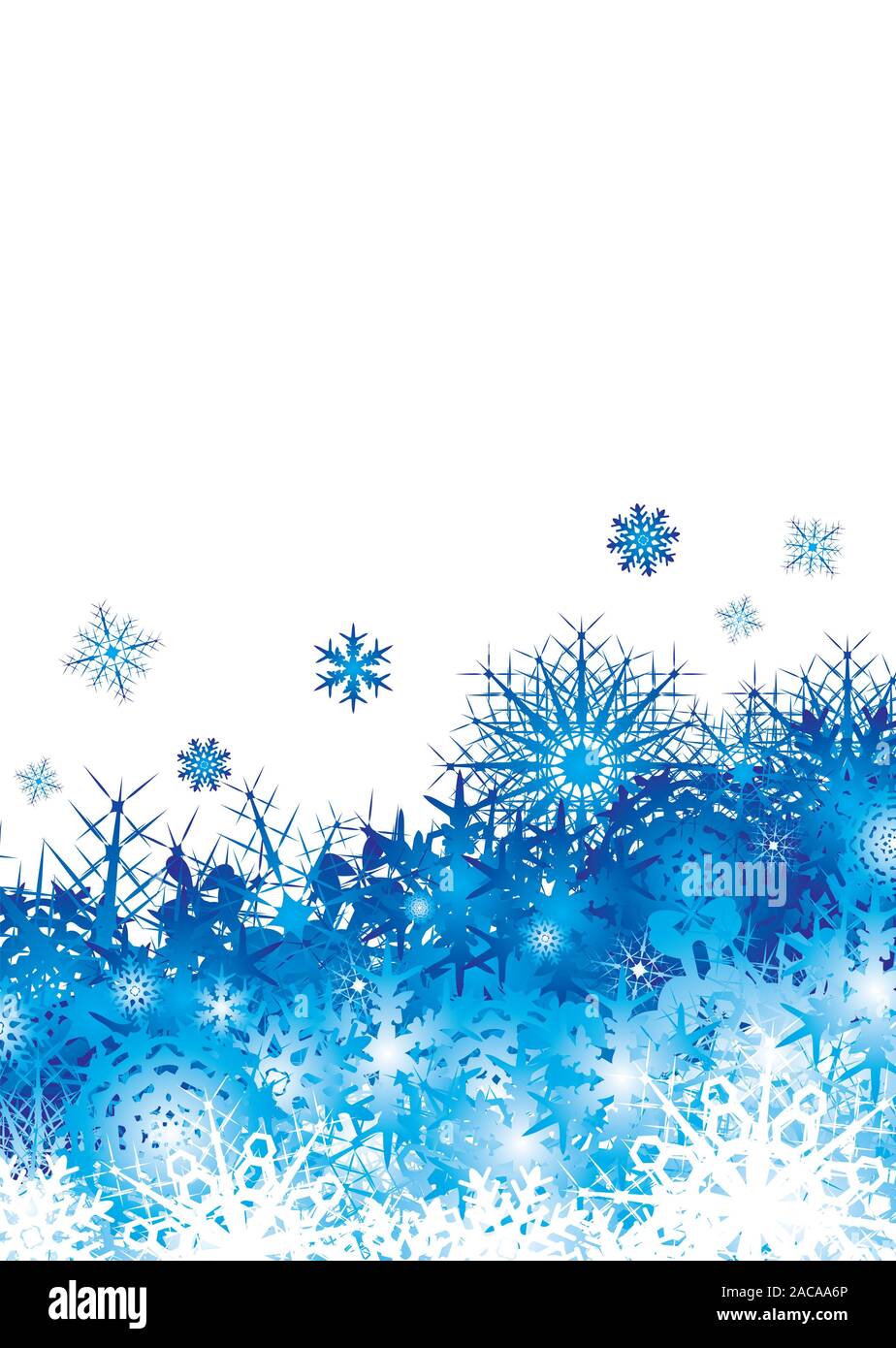 Schneeflocke Haufen blue Space Stockfoto