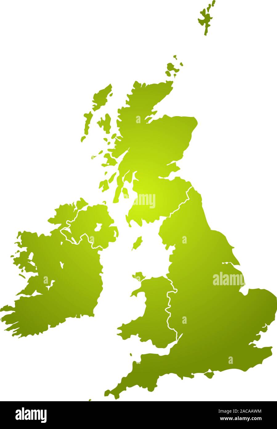 Großbritannien Karte grün Stockfoto