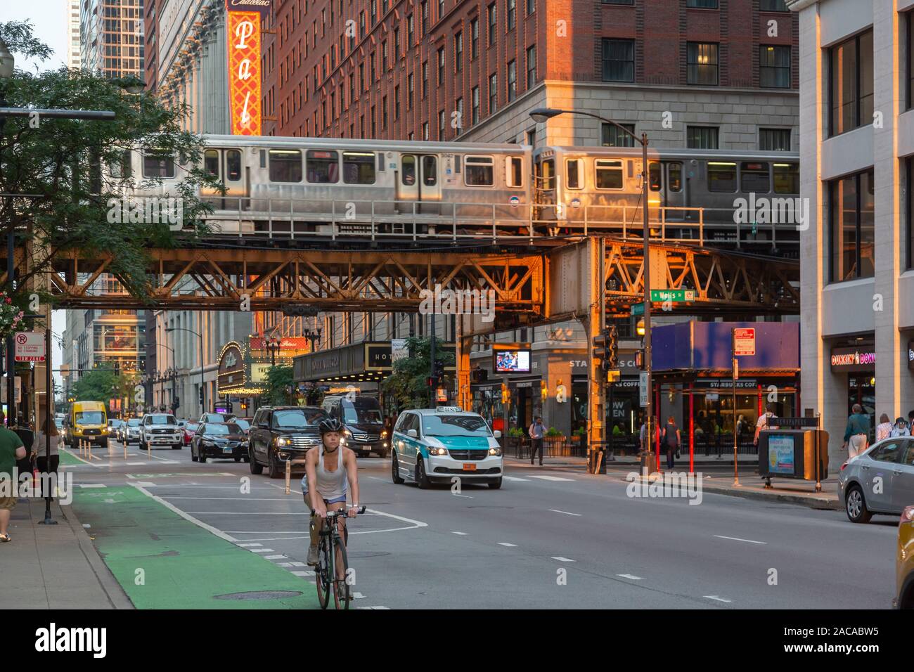 L-Zug, der Loop, Chicago, Illinois, USA Stockfoto