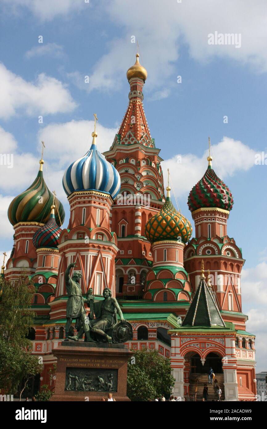 Russland, Moskau, Roter Platz, Basiliuskathedrale - Russland, Moskau, Roter Platz, Basilius Kathedrale Stockfoto