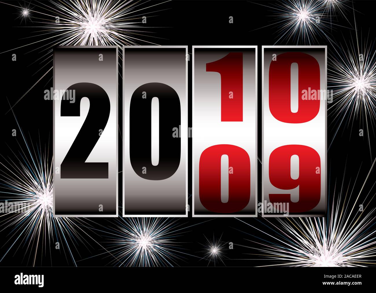 Explodierende neues Jahr ändern Stockfoto