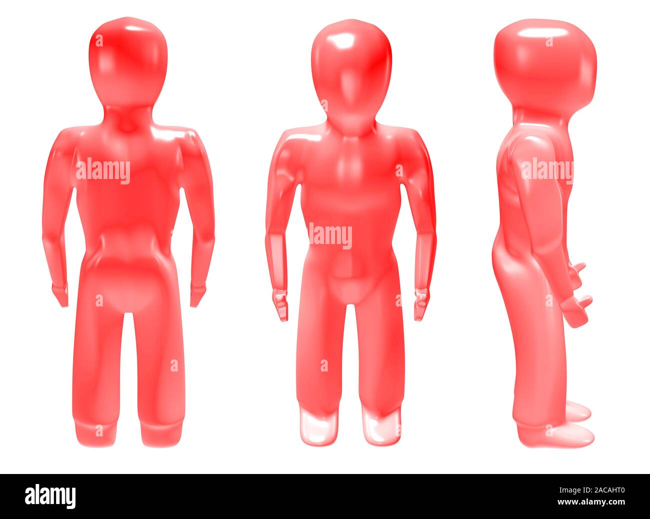 3d-Mann rot Stockfoto