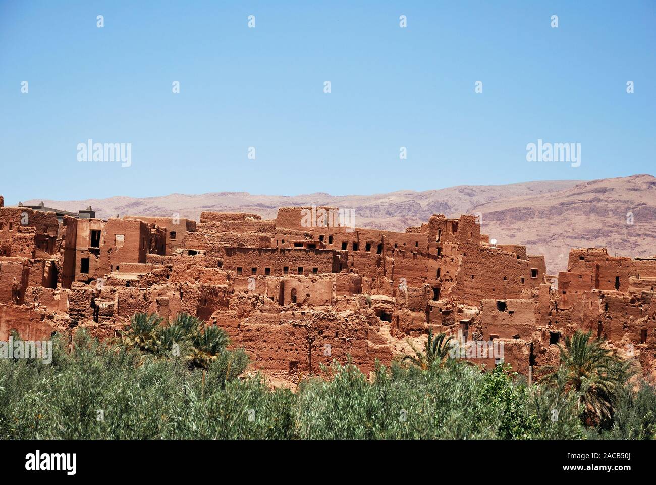 Alten Kasbah in den Schluchten von Todra, Todra Schlucht, Atlas, Marokko, Afrika Stockfoto