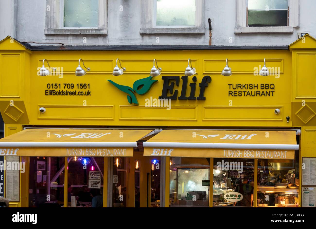 Elif, ein Türkisches Grillrestaurant auf Bold Street in Liverpool Stockfoto