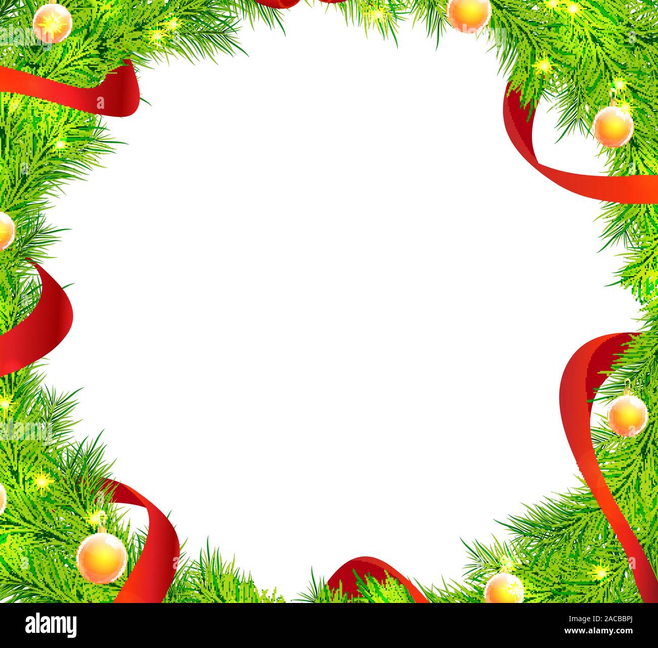 Christmas tree branches frame Vektor Stock Vektor