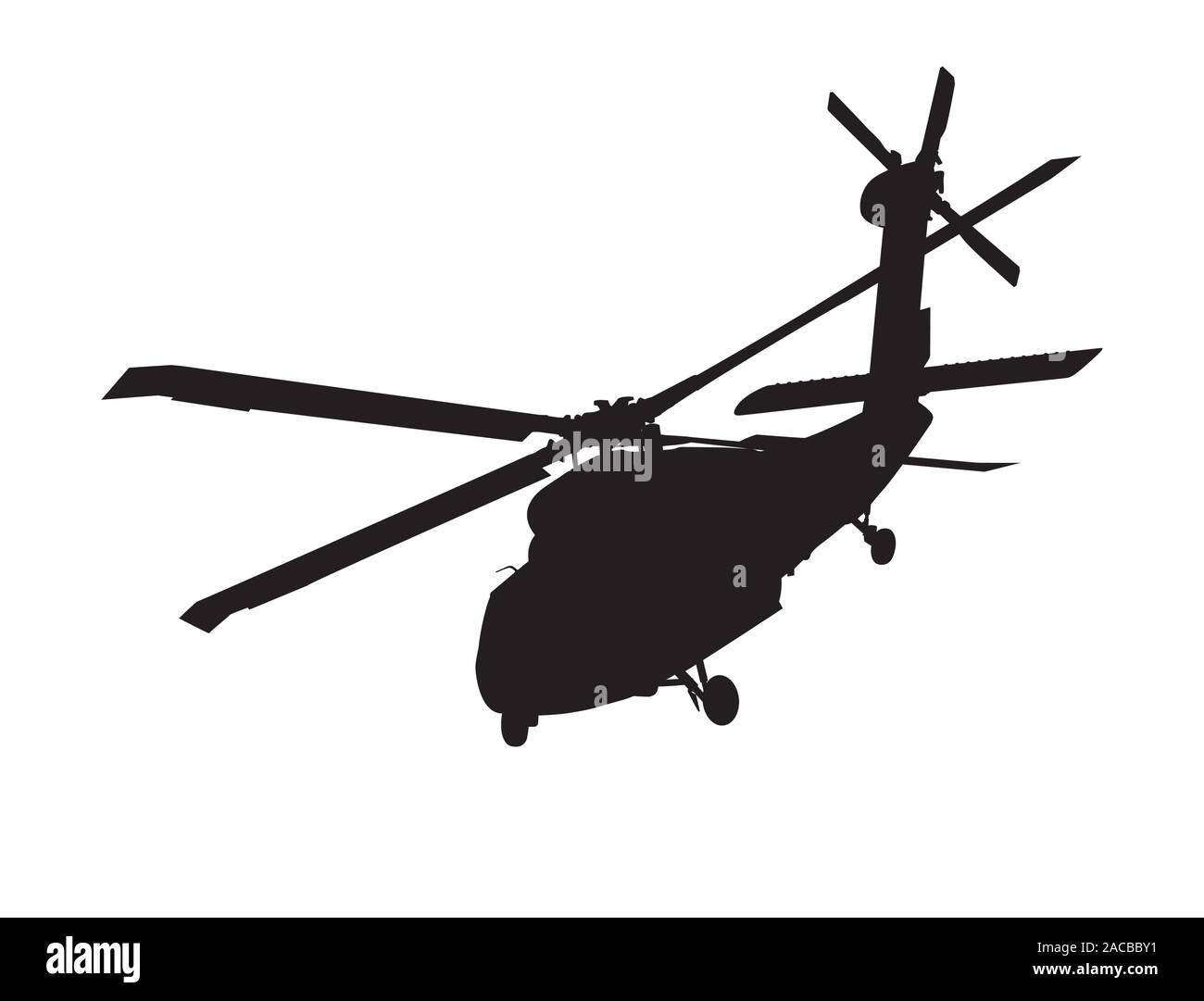 Hubschrauber detaillierte Silhouette. Vector EPS 10. Stock Vektor