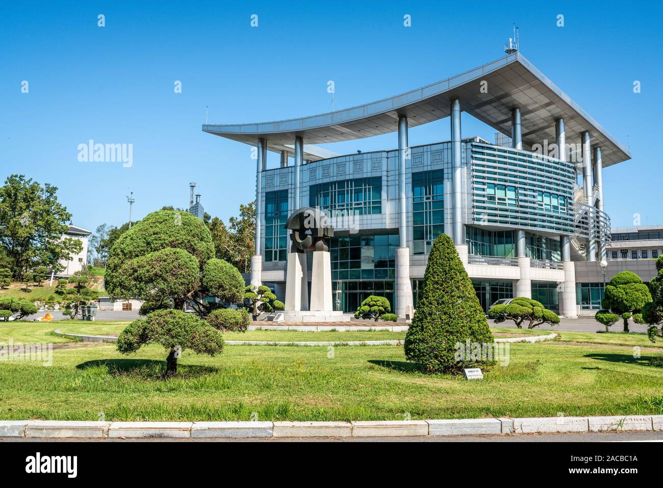 Panmunjom Korea, 24. September 2019: Innerkoreanischen Haus der Freiheit Fassade Ansicht der JSA oder Joint Security Area der DMZ Südkorea Stockfoto