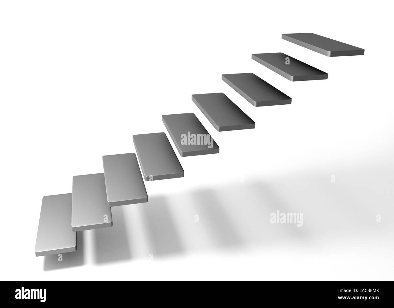 Treppe mit Stufen in der Luft. Geschäftskonzept. 3D-Rendering Stockfoto