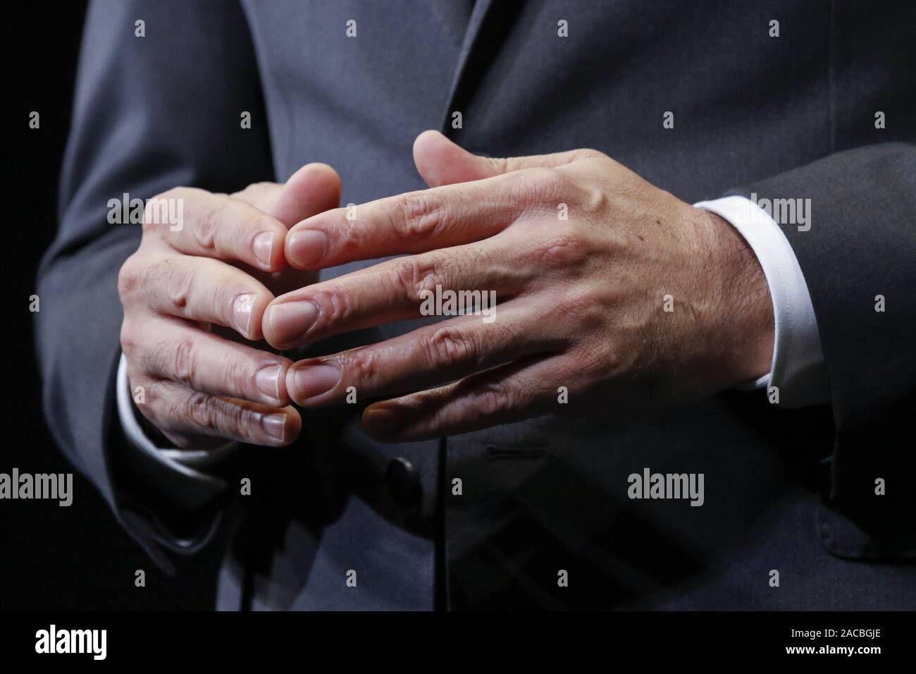 Yokohama, Japan. 2. Dez, 2019. Makoto Uchida Der neue Präsident und CEO von Nissan Motor Co., Ltd. spricht während einer Pressekonferenz am Hauptsitz des Unternehmens in Yokohama, in der Nähe von Tokio. Credit: Rodrigo Reyes Marin/ZUMA Draht/Alamy leben Nachrichten Stockfoto