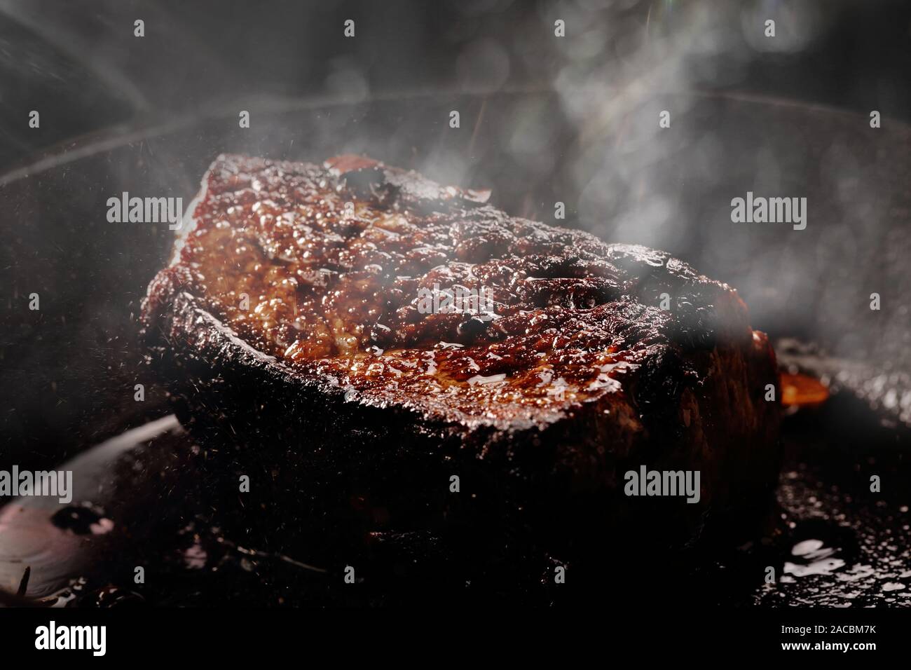 Beef Steak gebraten in der Pfanne Stockfoto