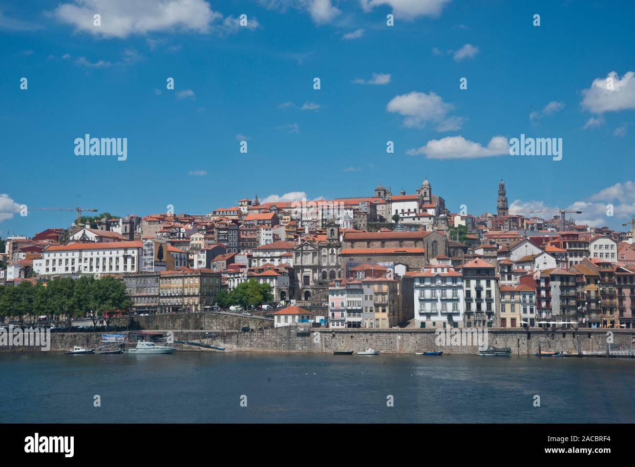 Vila Nova de Gaia Seite des Douro Fluss Szenen Stockfoto