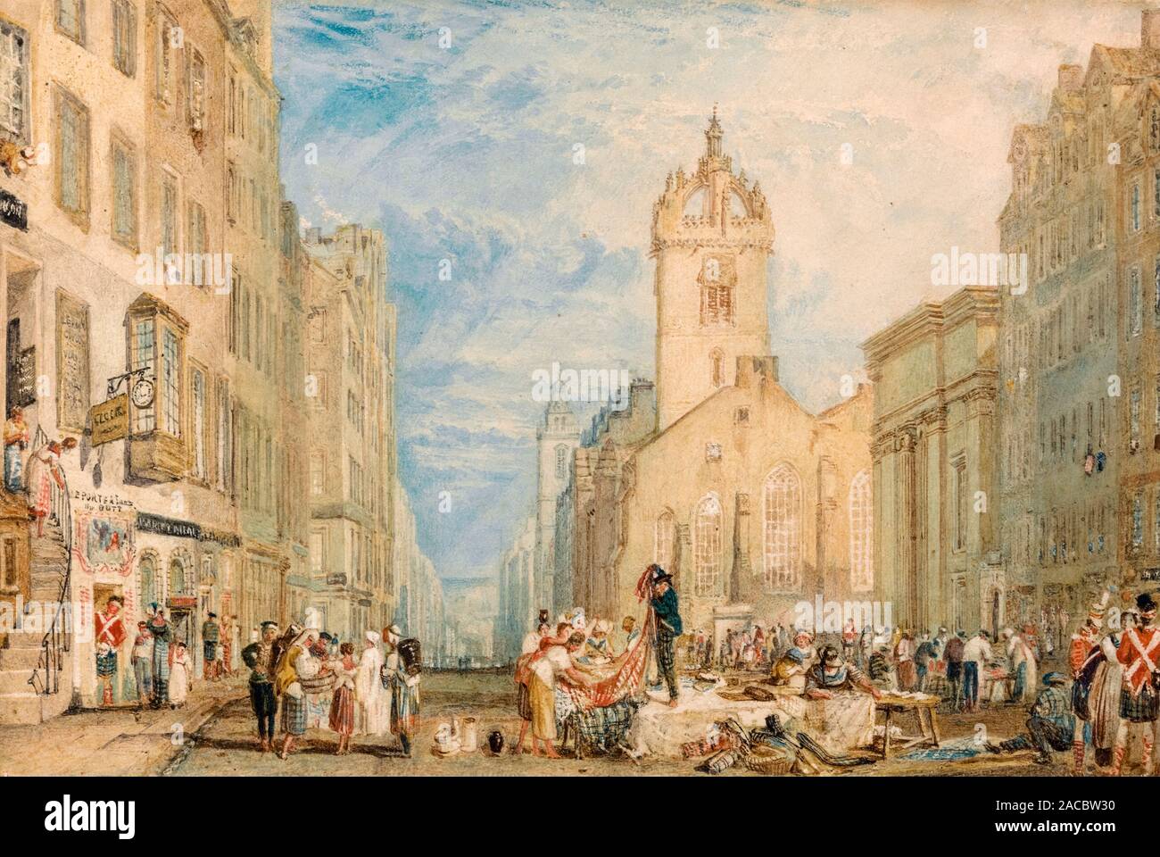 JMW Turner, High Street, Edinburgh, Malerei, ca. 1818 Stockfoto