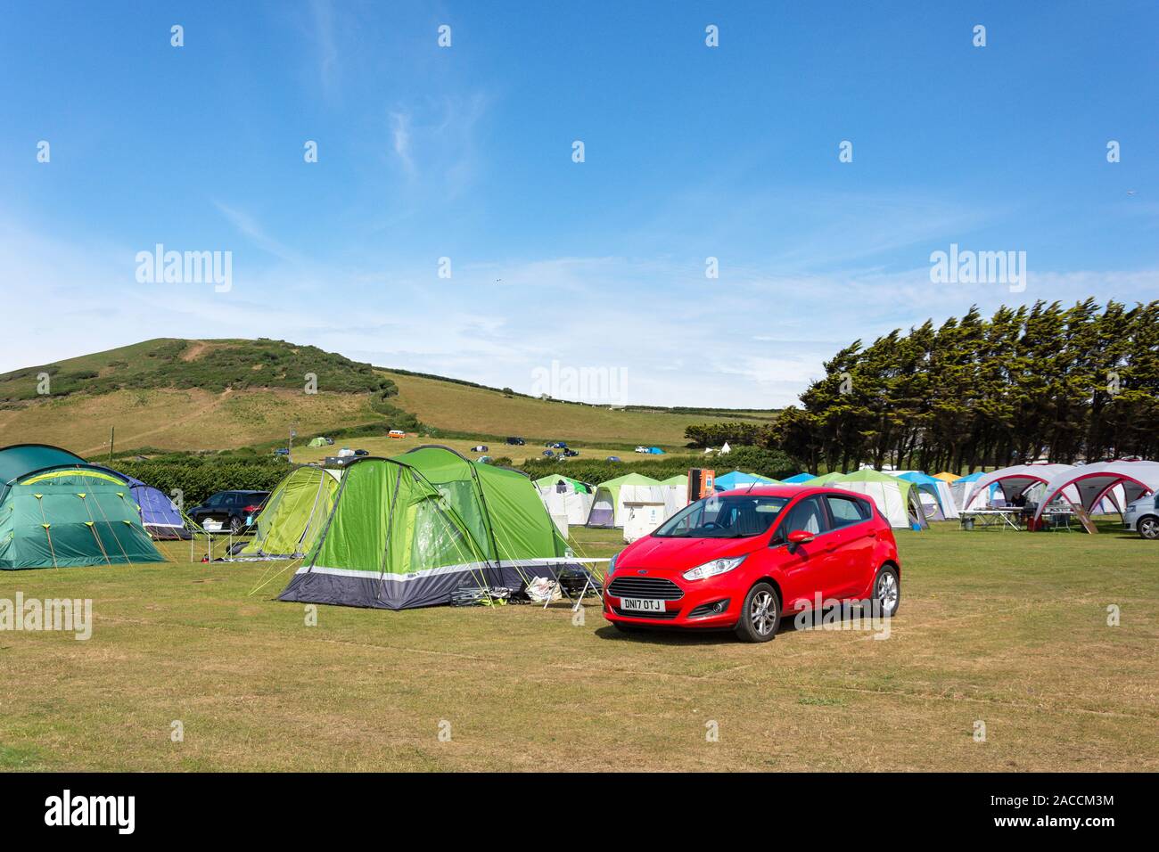 Ruda Holiday Park Camping am Strand, Croyde Croyde, Devon, England, Vereinigtes Königreich Stockfoto