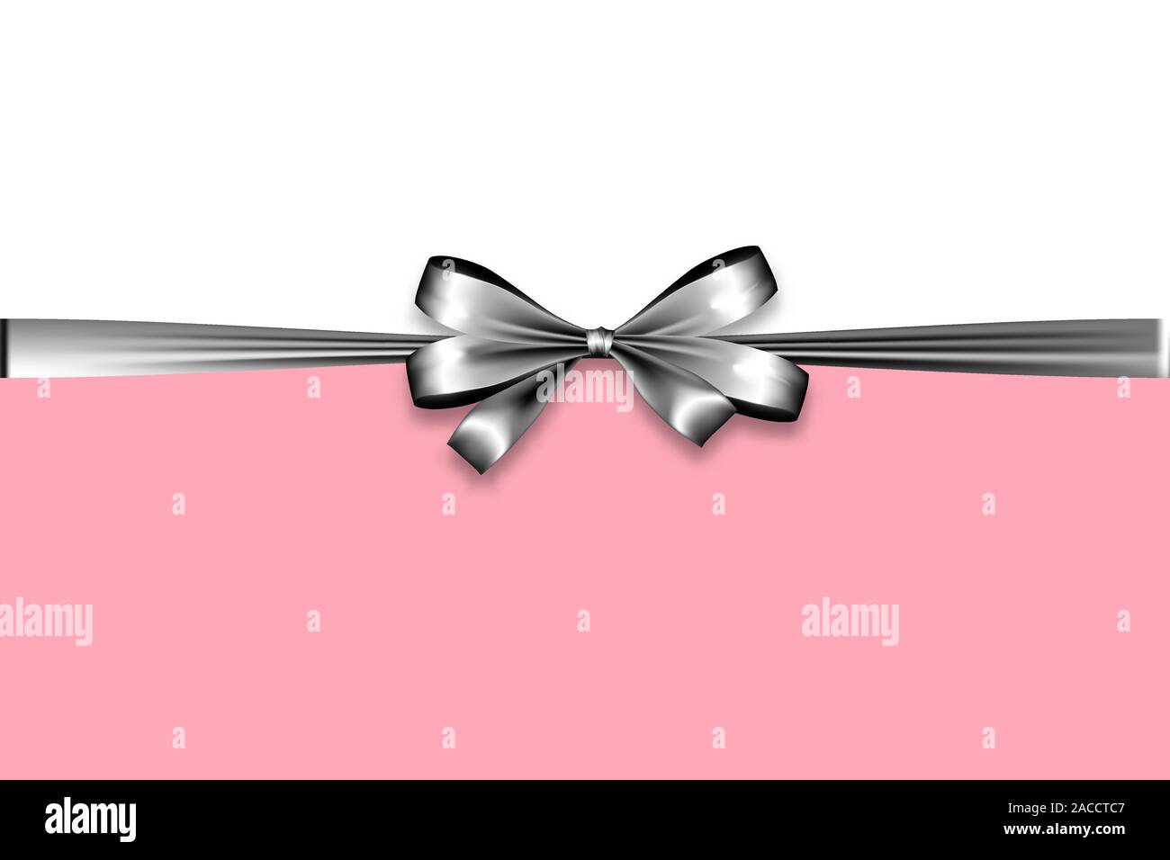 Urlaub satin Geschenk bow knot Farbband silber Metall Stock Vektor