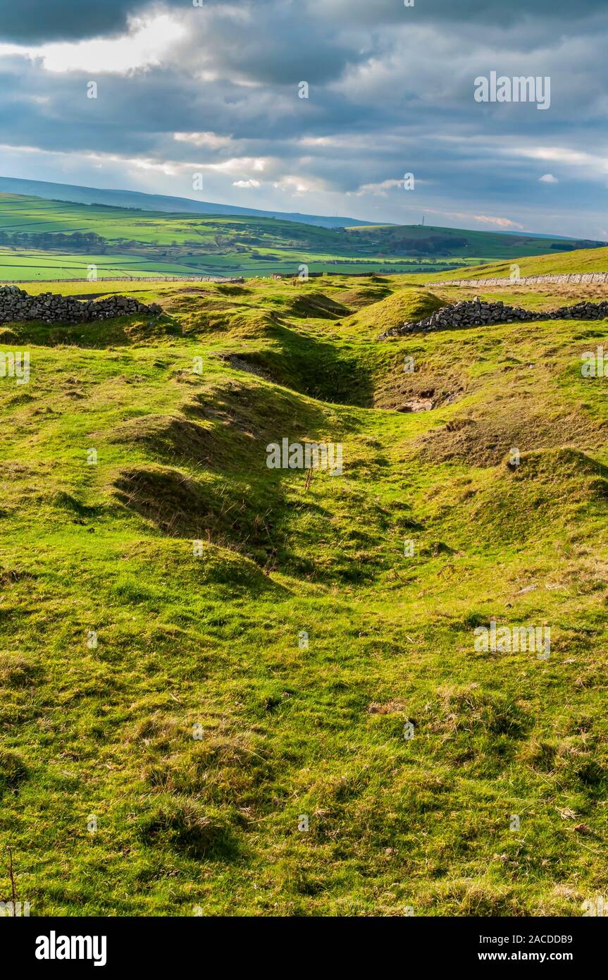 Welle Mulden im Watt Grove Mine, Eldon Hügel, in der Nähe von Castleton Stockfoto