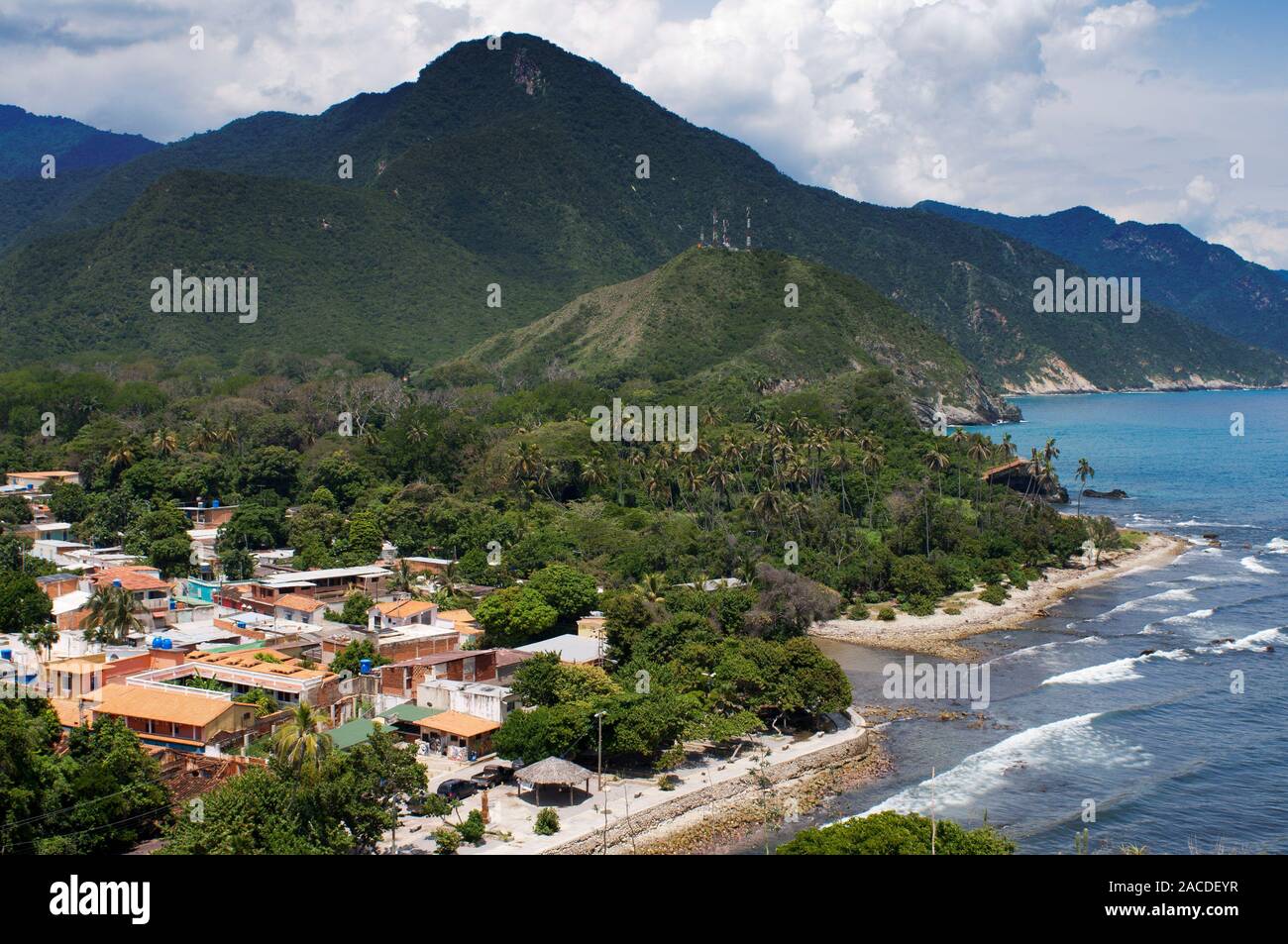 Landschaft von Choroni Aussichtspunkt in Falcon, in Venezuela - Henri Pittier Nationalpark, in Venezuela. Es stellt einen großen touristischen Interesse, durch Bein Stockfoto