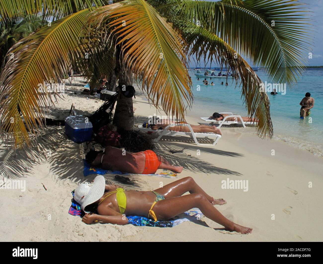 Cayo Sombrero, einer kleinen Insel im Karibischen Meer im Hotel Miami in Falcon, in Venezuela - morrocoy National Park, in Venezuela. Es präsentiert eine b Stockfoto