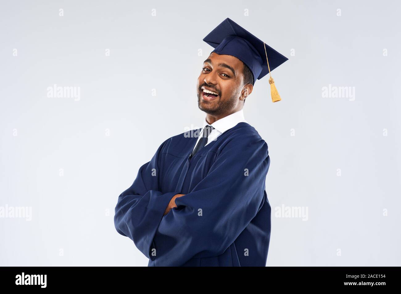 Gerne Indische Schulabgänger in Mörtel board Stockfoto