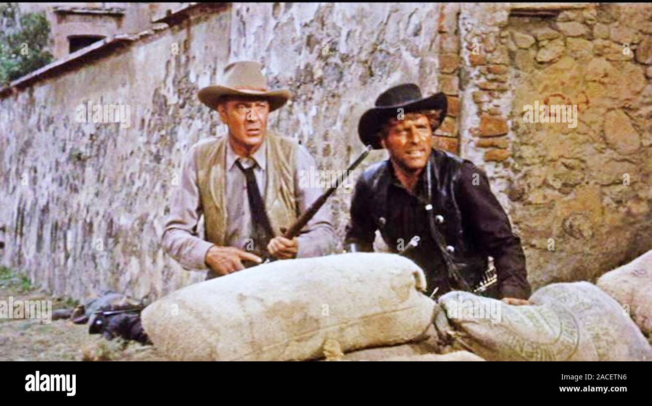 VERA CRUZ 1954 United Artists Film mit Gary Cooper auf der linken Seite und Burt Lancaster Stockfoto