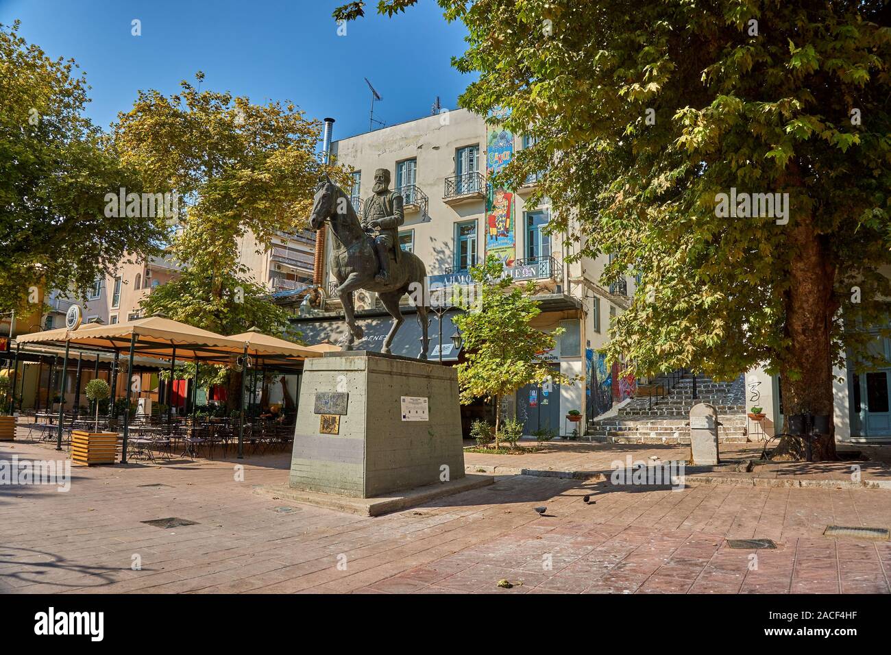 Statue von Athanasios Klaras, besser bekannt Aris Velouchiotis, der prominenteste Führer war und Chief Anstifter der Griechischen Volksbefreiungsarmee Stockfoto