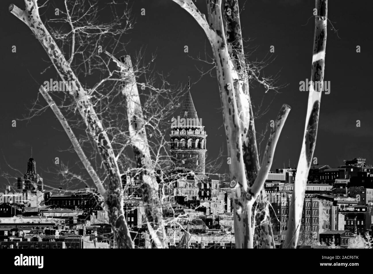 Galata Turm und das Stadtbild von Istanbul Stockfoto