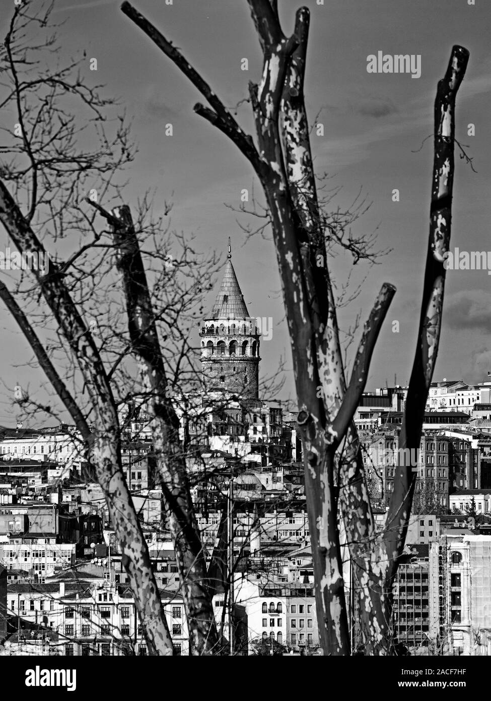 Galata Turm und das Stadtbild von Istanbul Stockfoto