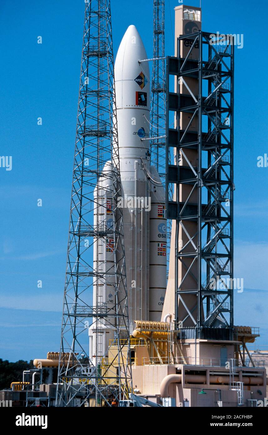 Ariane-5-Rakete auf der Startrampe, Kourou, Französisch-Guayana  Stockfotografie - Alamy