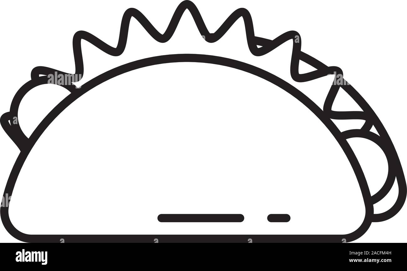 Mexikanischen Taco Essen fill Style Icon Stock Vektor