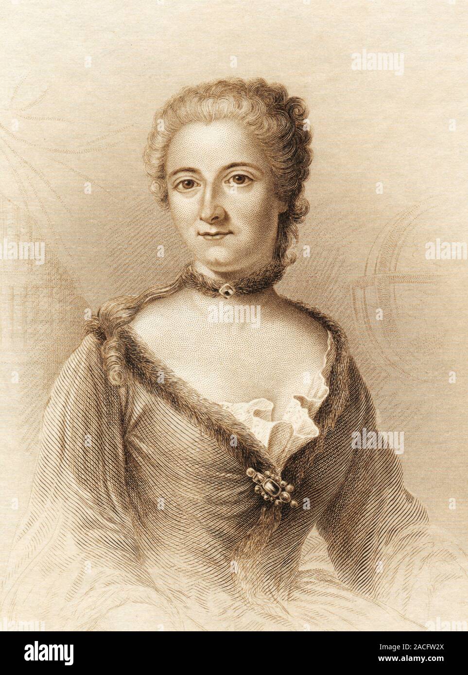 Emilie Du Chatelet. Portrait des französischen Physiker Emilie Du