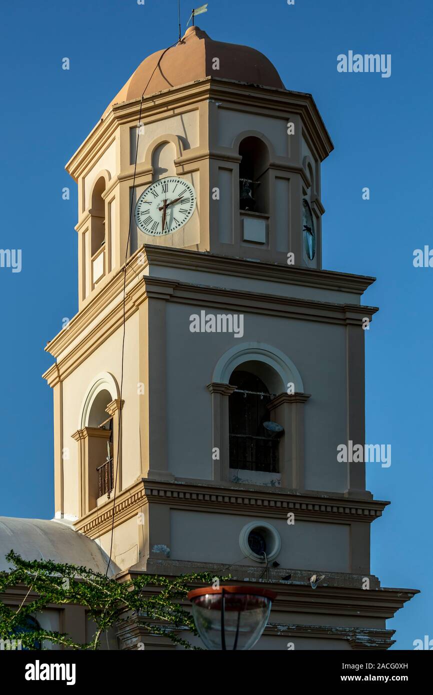 Bell Tower, der Erzengel Michael Kirche, Cabo Rojo Plaza, Cabo Rojo Puerto Rico Stockfoto