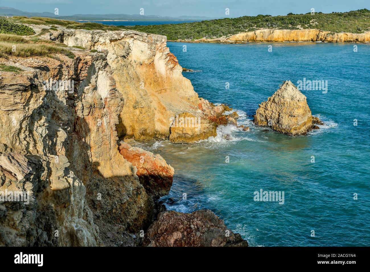 Felsigen Klippen und Meer (Karibik), Cabo Rojo Puerto Rico Stockfoto