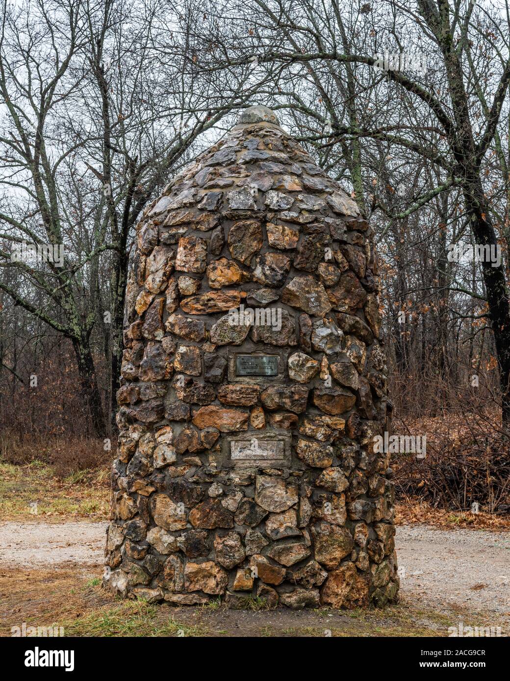 Oklahoma - Kansas - Missouri Tri-Point Marker Stockfoto