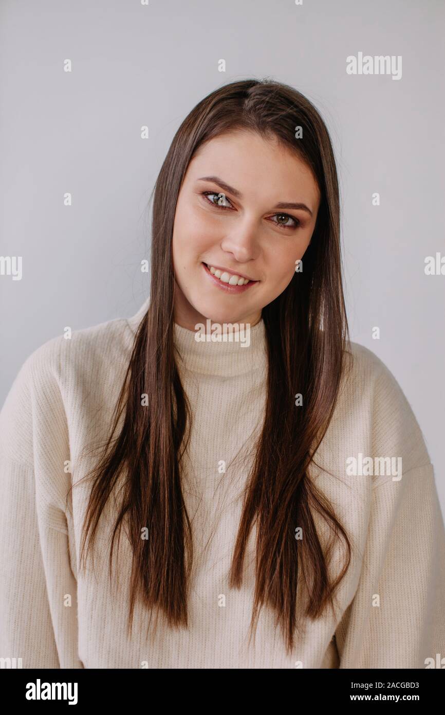 Porträt einer schönen Frau, Lächeln Stockfoto