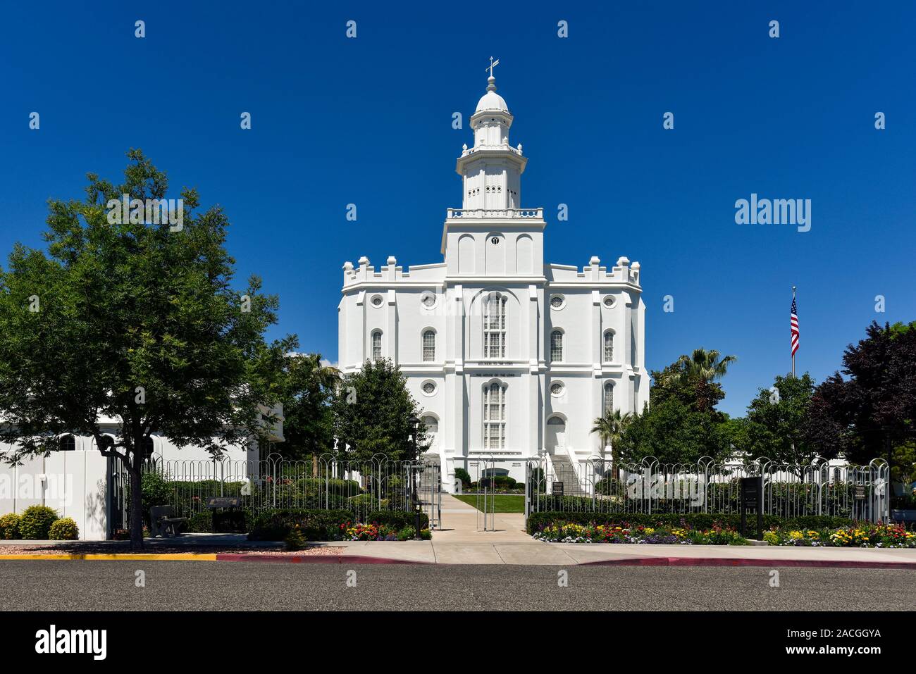 Die Kirche Jesu Christi der Heiligen der Letzten Tage, St. George, Utah Temple. Stockfoto