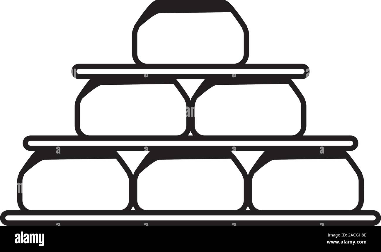 Gold bullion Pyramide isolierte Symbol Stock Vektor