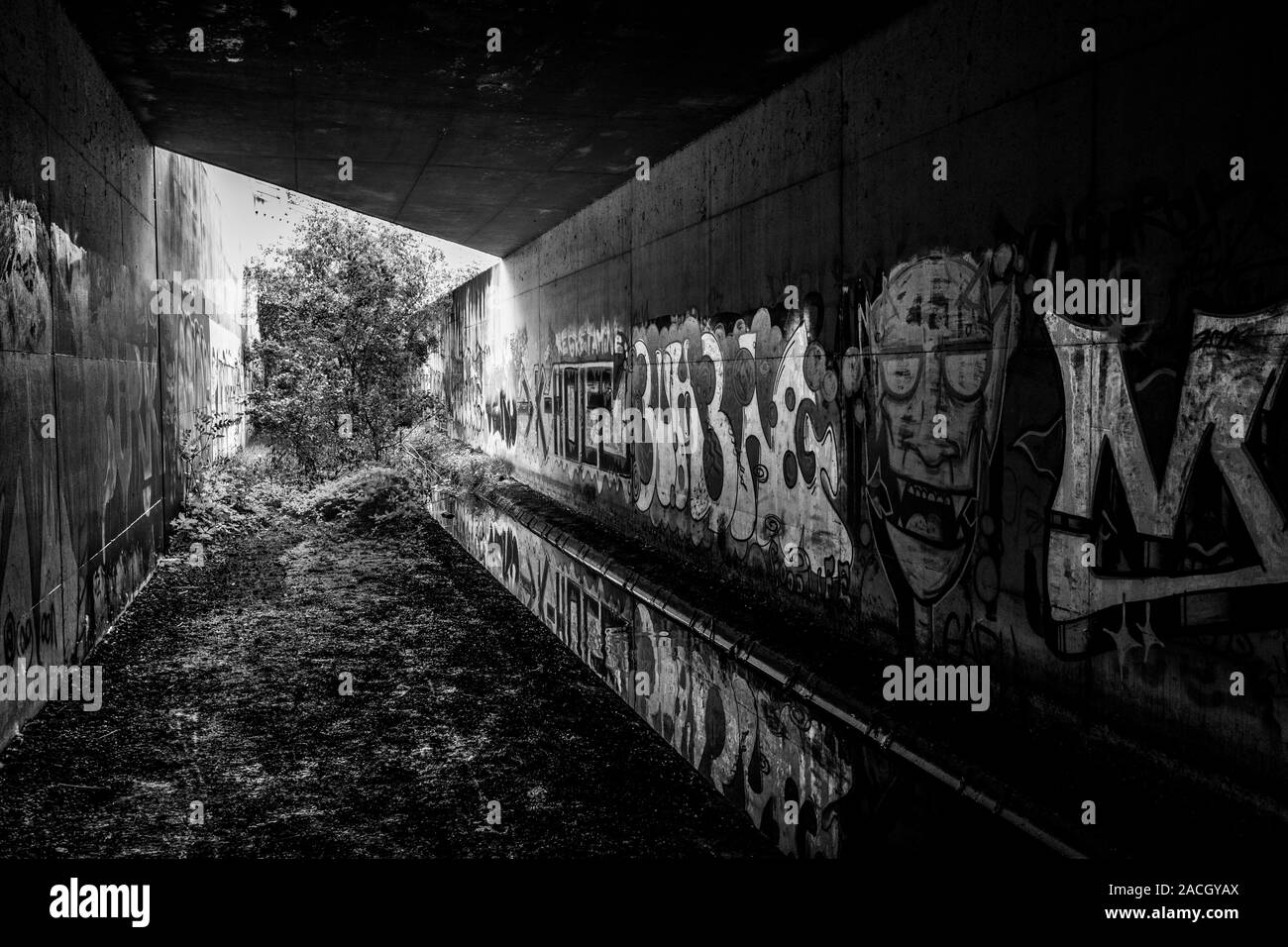 Leben unter der Autobahn M60 Stockfoto