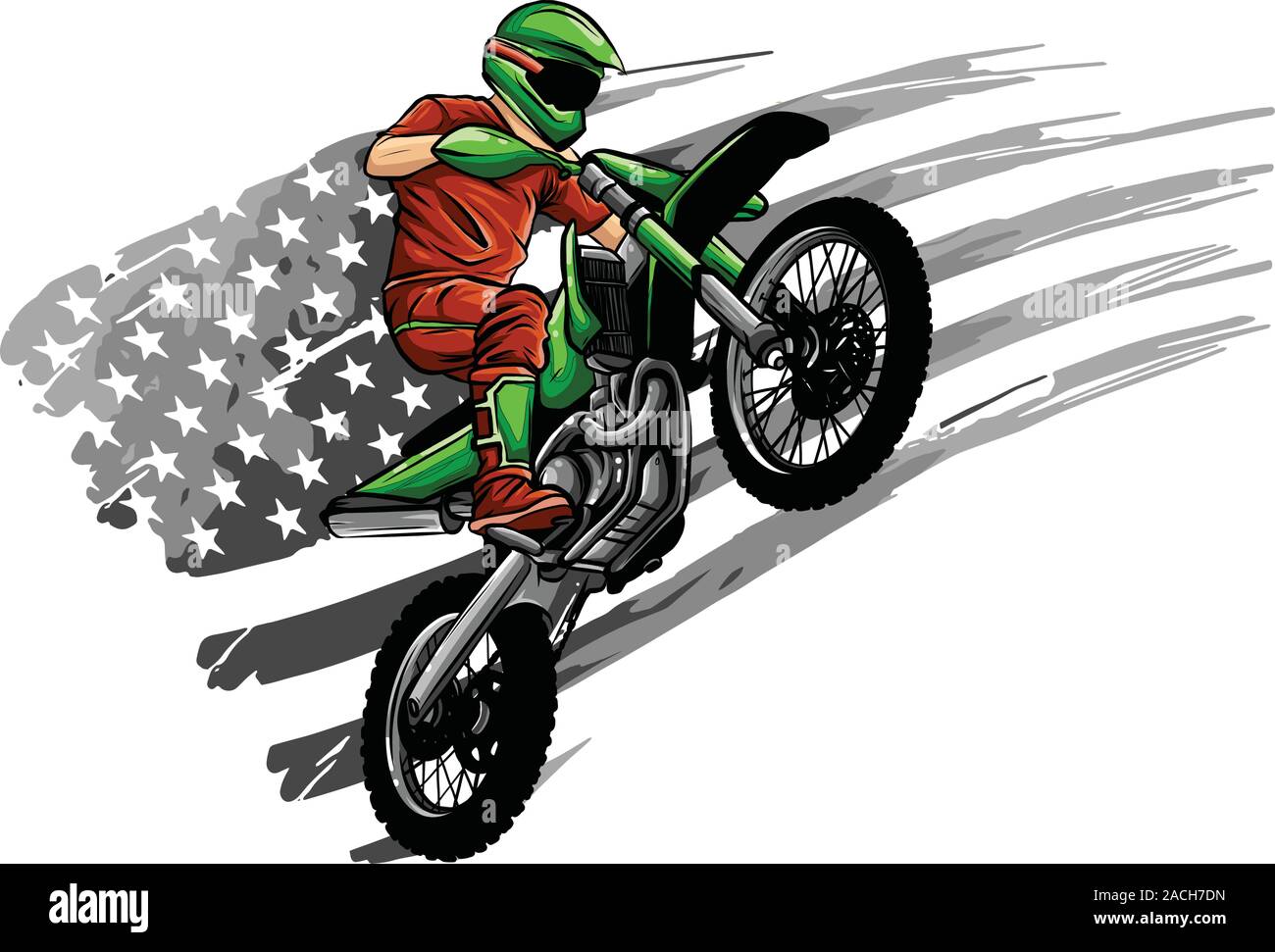 Motocross rider Ride motocross Vector Illustration Stock Vektor