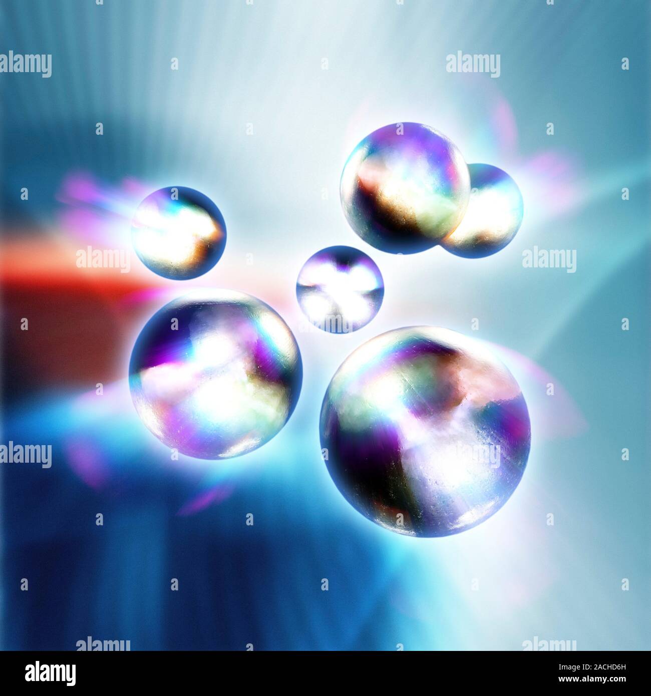 Artwork von Quarks. Ein Quark ist ein Elementarteilchen und