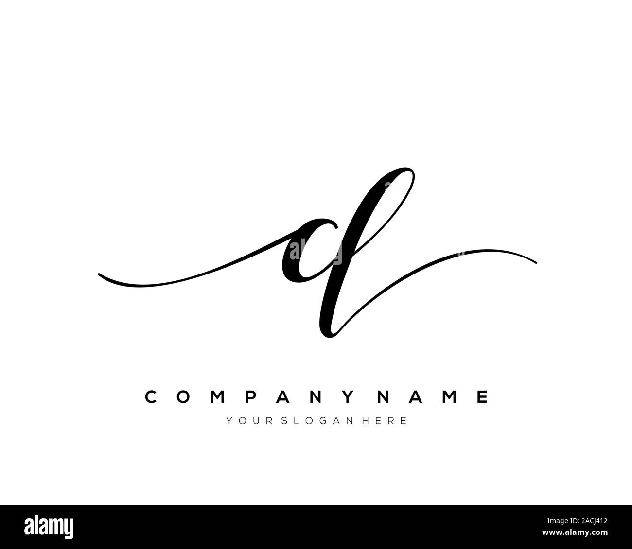 CL Schreiben erste Handschrift logo Vektor. Stock Vektor