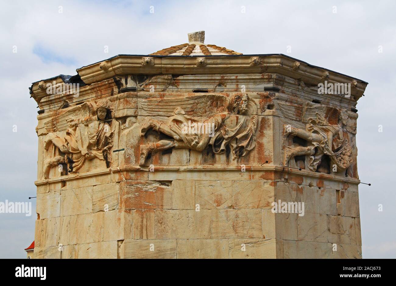 Schnitzereien auf dem Turm der Winde, Athen, Griechenland Stockfoto