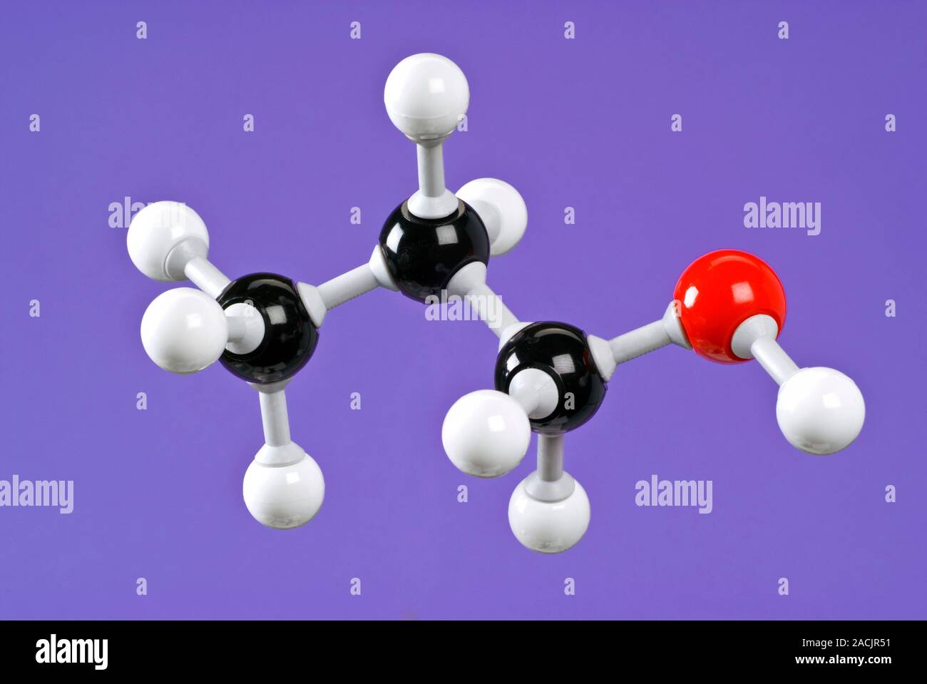 Propanol, molekulare Modell. Das ist die n-Propanol Form dieser Alkohol ...