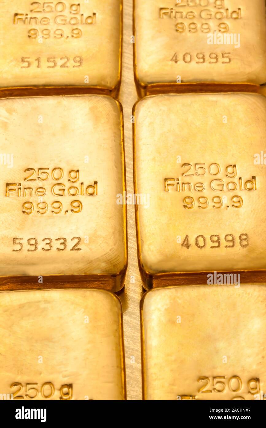 Investitionen in echtes Gold wie Gold Bars Stockfoto