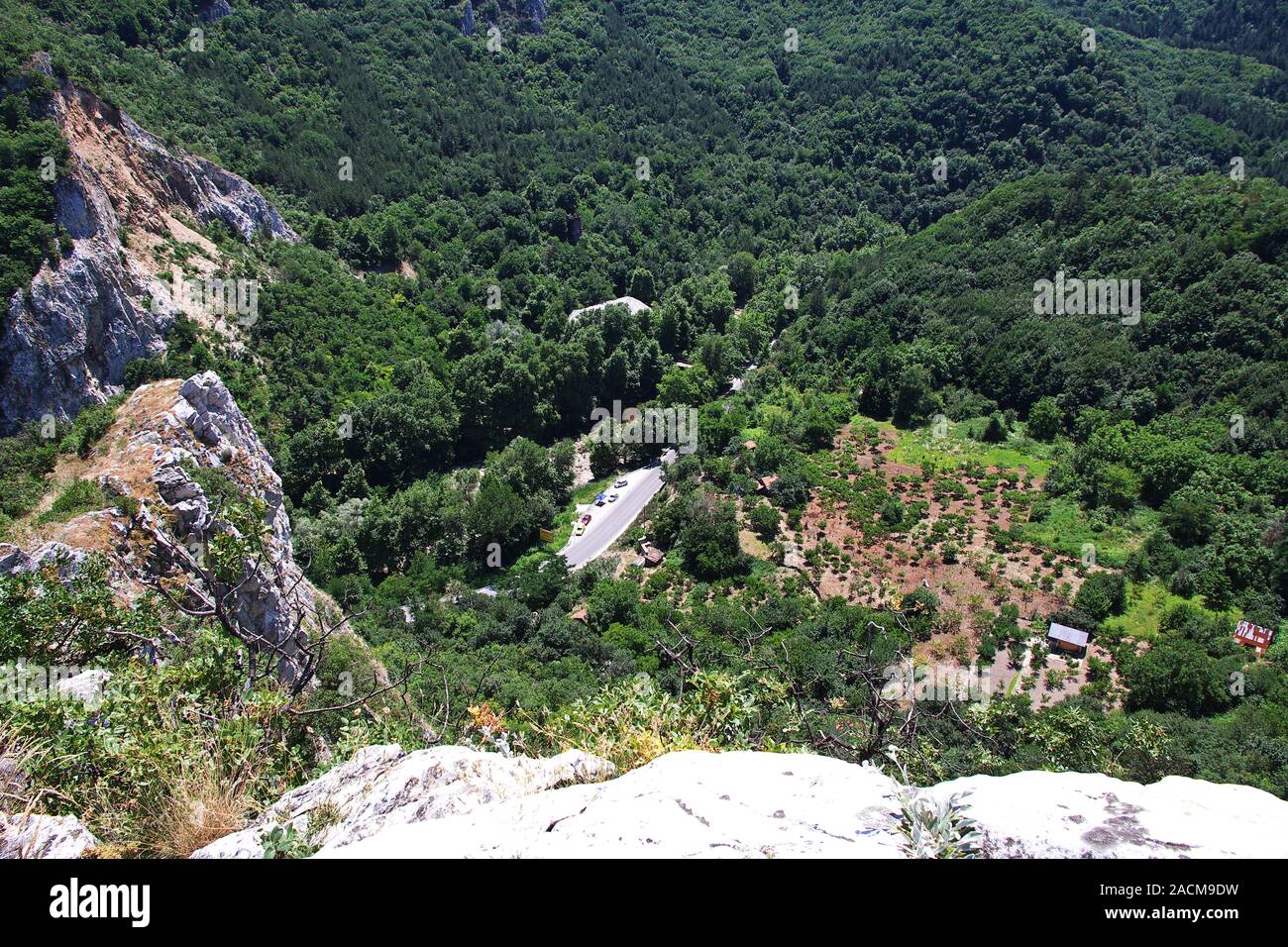 Der Blick auf die Rhodopen Gebirge, Bulgarien Stockfoto