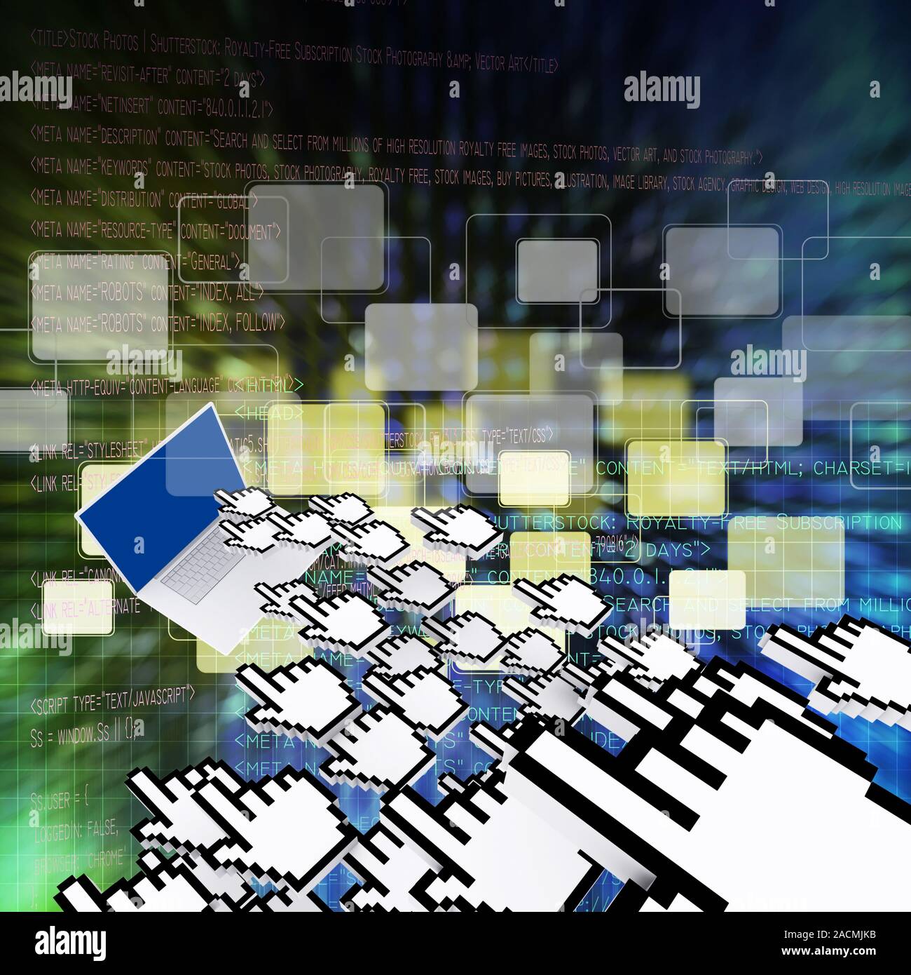 Digitales Programm Code und Tasten Hintergrund Stockfoto