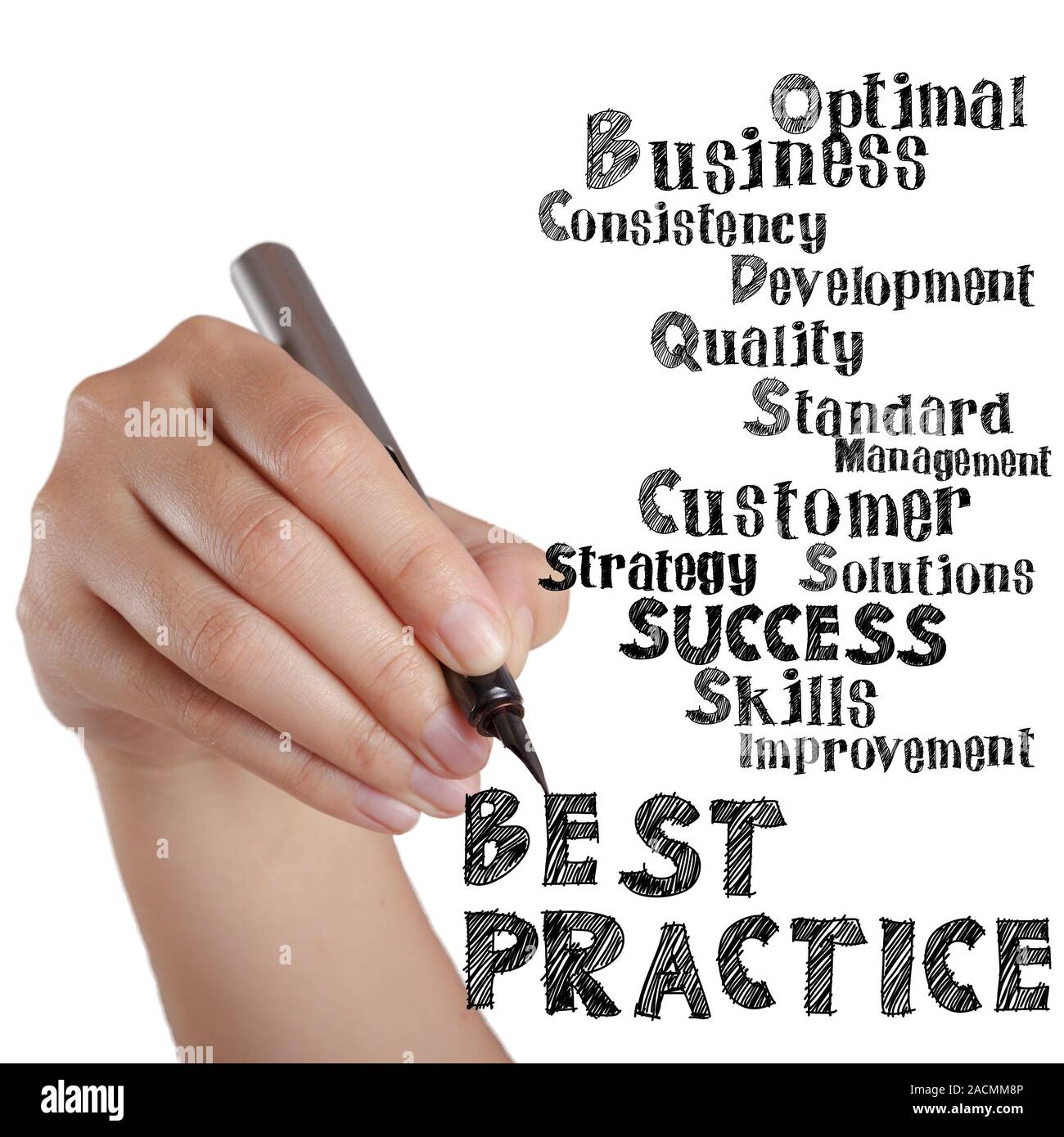 Hand zeichnen Virtuelle best practice Stockfoto