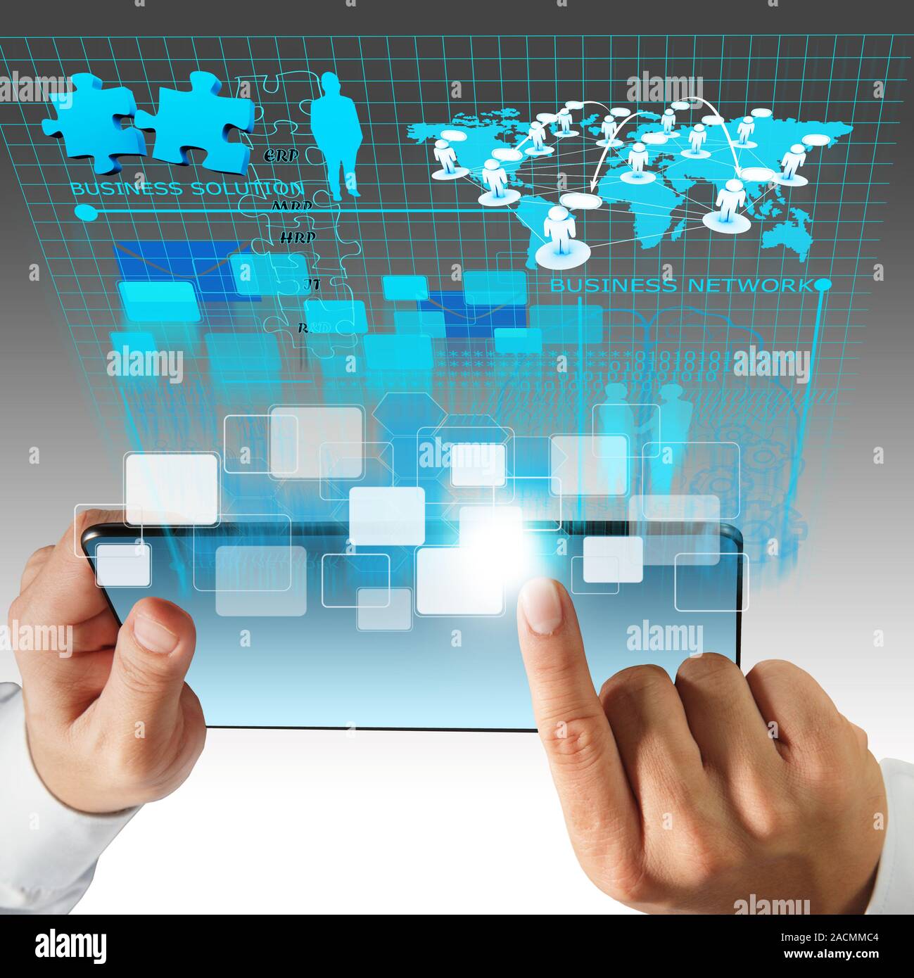 Virtuelle Business Netzwerk Prozessdiagramm Stockfoto