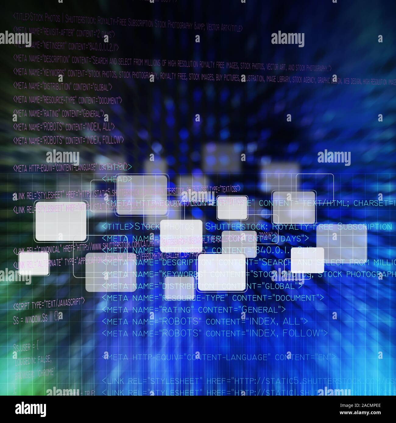 Digitales Programm Code und Tasten Hintergrund Stockfoto