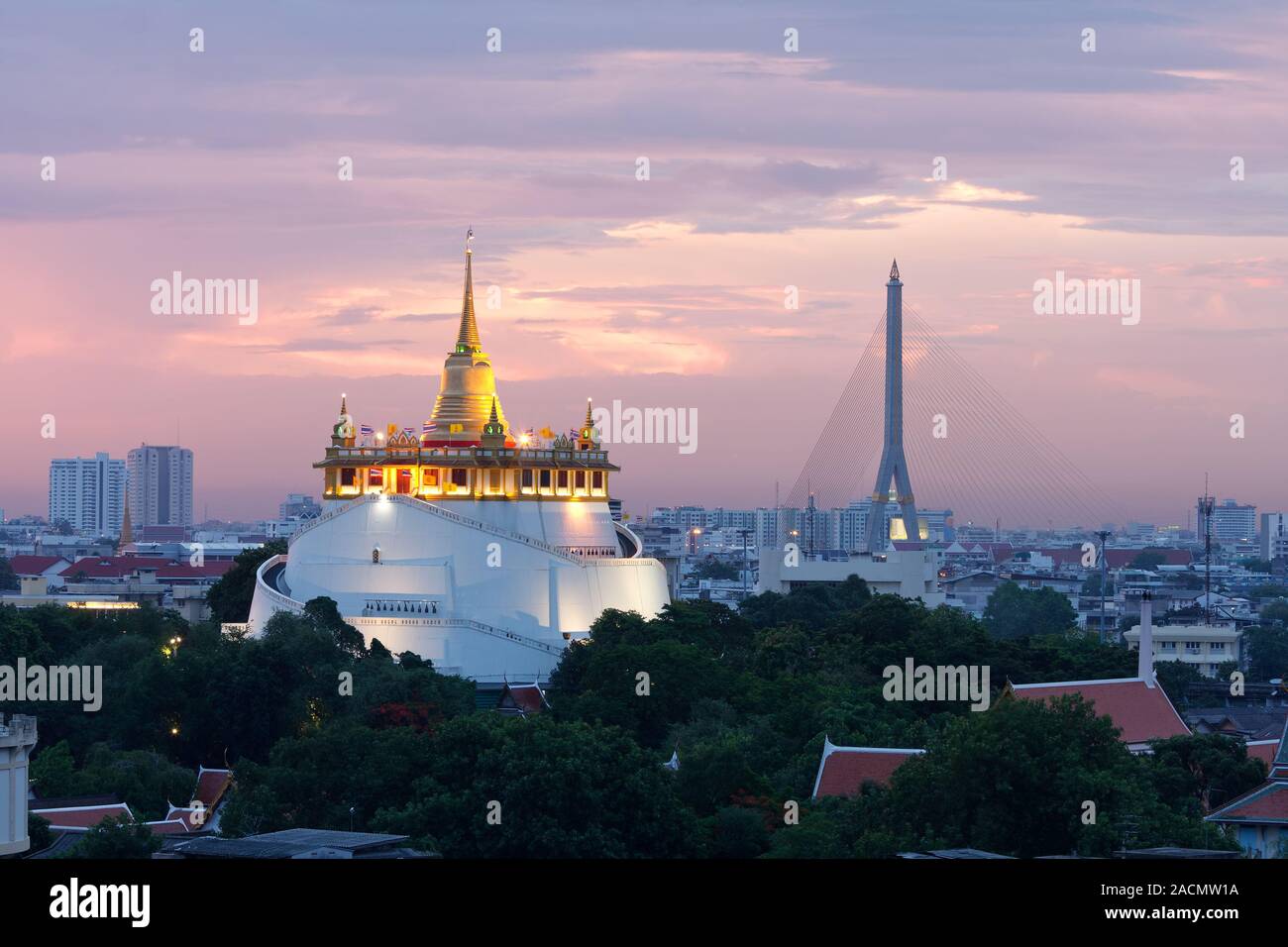 Bangkok-Stadt in der Dämmerung Stockfoto