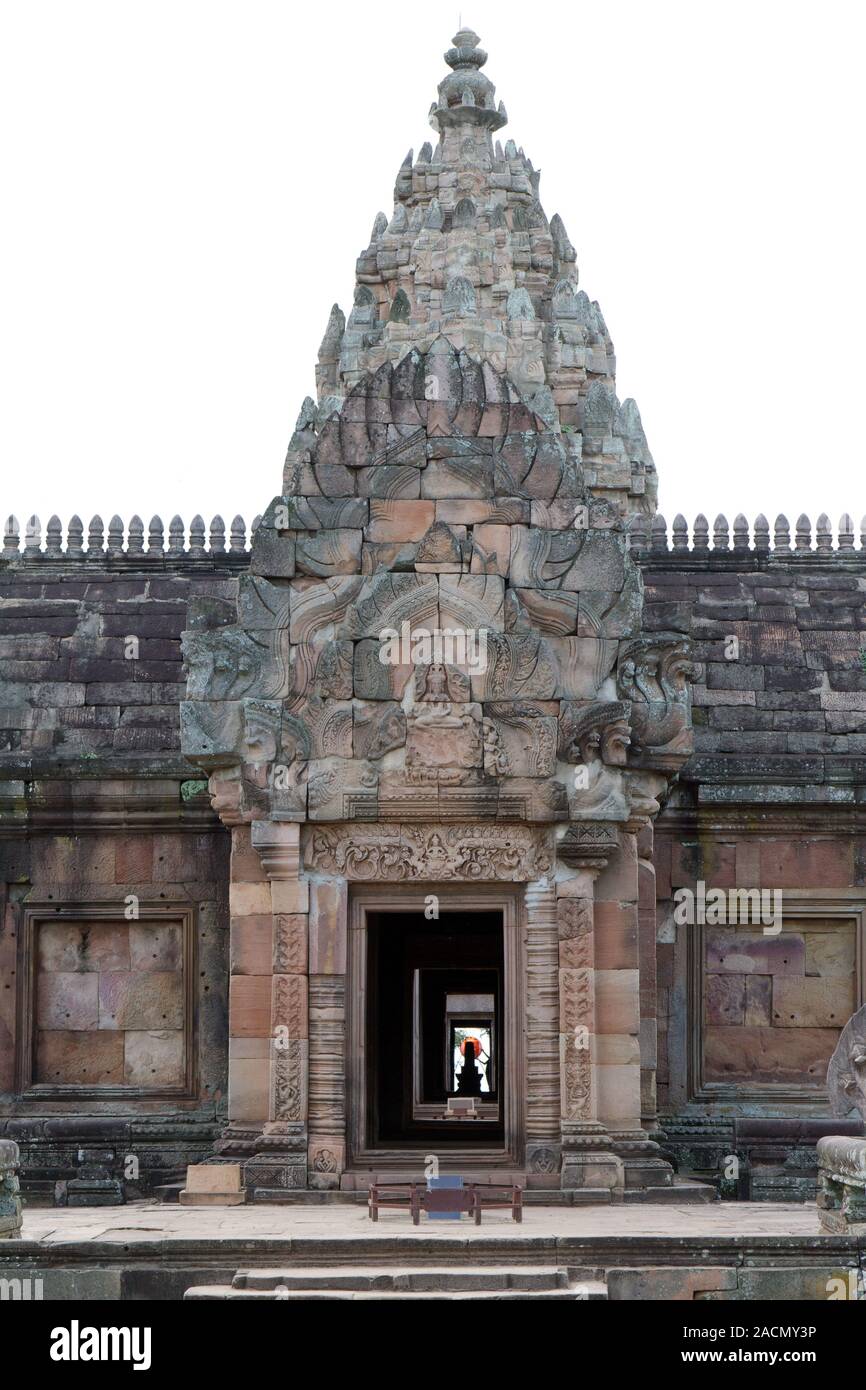 Alte steinerne Burg im Nordosten von Thailand Stockfoto